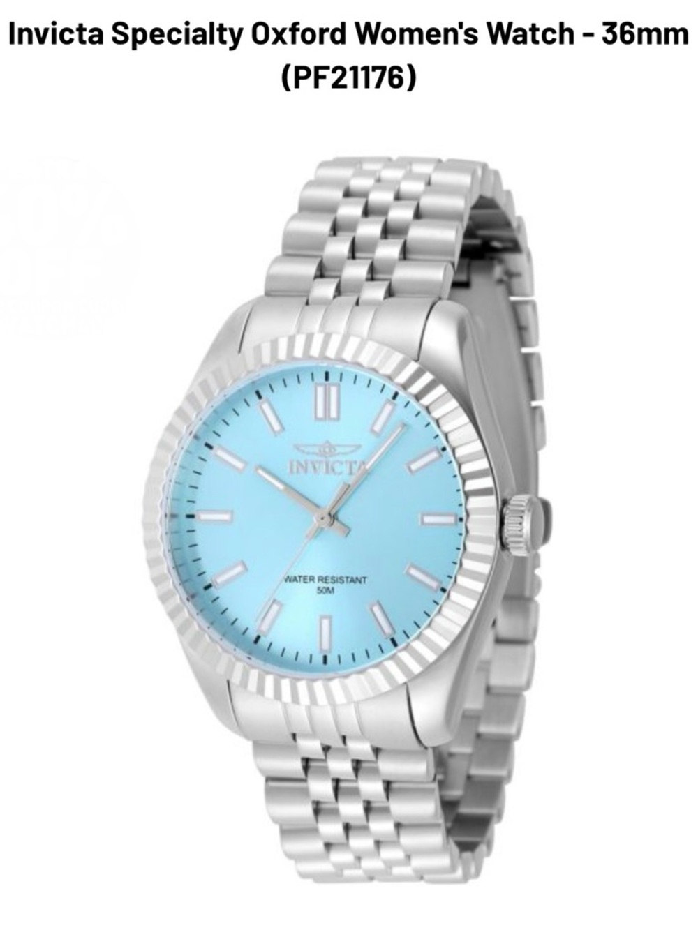 Invicta Silver Bracelet Watch with Tiffany Blue Dial - Picture 3 of 3